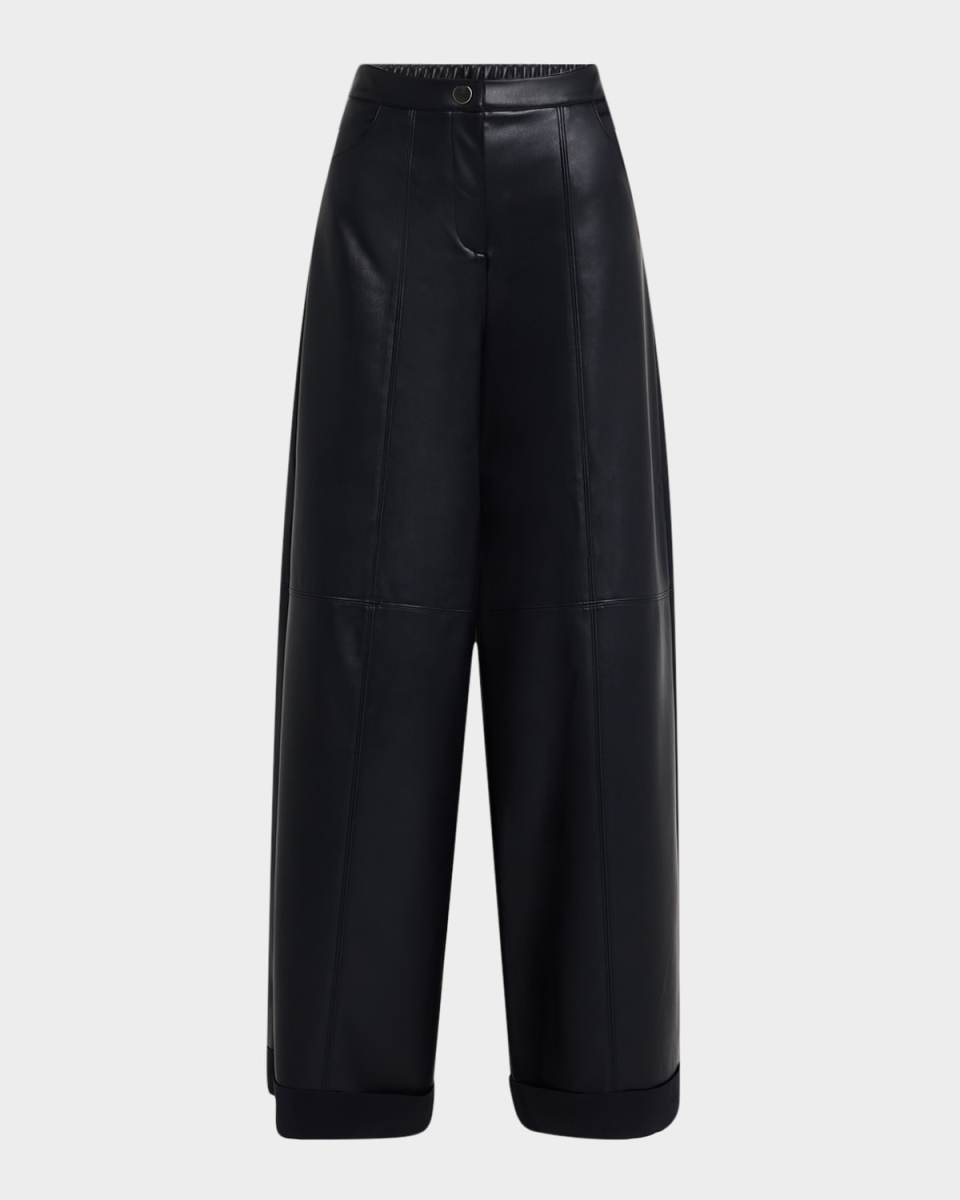 Marina Wide-Leg Faux Leather Pants